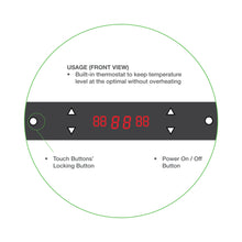 Load image into Gallery viewer, Novox Electric Food Warmer Hot Box Buttons & Display